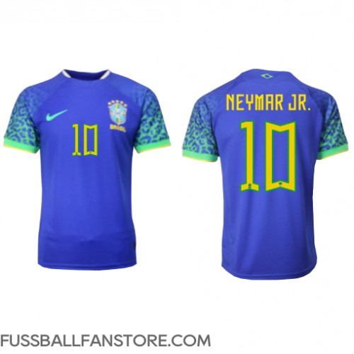 Brasilien Neymar Jr #10 Replik Auswärtstrikot WM 2022 Kurzarm